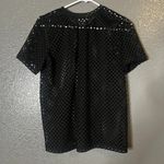 Women’s Black Mesh See Through Short Sleeve Top Urban Girl Size L Size L Photo 0