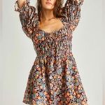 Free People Show Me Love Linen blend floral print romper smocked ruffle XS Photo 1