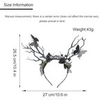 Black Gothic Headband with Skulls and Butterflies Photo 3