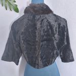 Vintage Fur Collar Crop Evening Jacket Black Size undefined Photo 3