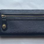 None Long Textured Wallet Navy Blue GUC Photo 0
