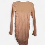 Oh Polly iris nude neutral tan corset whimsy sheer long sleeve mini dress sz 4 Photo 4