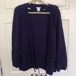 Oscar de la Renta Vintage  Purple Cashmere Plunge Neckline Sweater Size M Photo 9