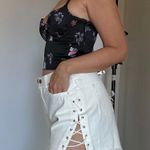 Mustard Seed High Waist White Denim Shorts Photo 0