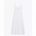 ZARA  White Poplin Midi Dress with Straps Extra Large Photo 6