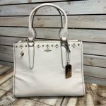 Coach 37400 Crosby Carryall Satchel LI/Chalk Floral Rivet Leather Tote Bag Photo 1