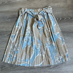 Alfred Dunner Beige and Blue Pleated Skirt with‎ Bow Photo 0