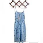 HVN Blue Lucy Strappy Cotton Ruched Dress with‎ Ice Cream Print sz 2 Blue Photo 2