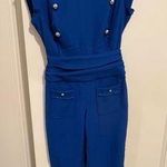 International concepts INC Cobalt Blue Double Breasted Military Jumpsuit Size 2P Photo 0
