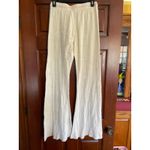 Michael Lauren French Terry flare lounge pants cream with rai ow tie at waist XS Photo 3