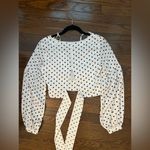 by the way. SUPERDOWN Yasmin Tie Back Crop Top Polka Dot Long Sleeve Photo 6