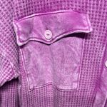 Bucket list Shacket oversized Shirt Jacket Pink Waffled Purple Size M Photo 2