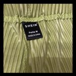SheIn satin lime green pull-up ribbed shorts- size petite Medium. Bag included Photo 1