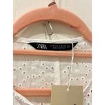 ZARA  Eyelet Peplum Blouse & Flat Front Shorts Set White Women's Top M / Bottom S Photo 3