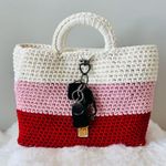 Handmade Valentine Tote Bag with Heart Clip Accent Photo 2