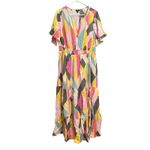 Torrid NWT  0 L 12 Giant Geo Tiered Maxi Dress Plus Pink Yellow Pockets Photo 7