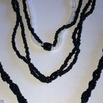 Elegant Black and White Seed Bead Beaded Boho Necklace Photo 4