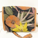 Burlington Floral Canvas & Leather Crossbody Bag Made in Italy Vintage Photo 4