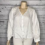 Cynthia Rowley NWT Size XL White 100% Linen Button Down Shirt Top Photo 0