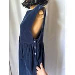 Laura Ashley Vintage Y2k navy pinafore overall jumper velvet midi dress 10 Photo 4