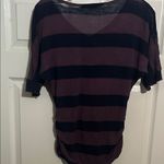 Olivia Moon  Purple‎ and Black Striped Tee Photo 2
