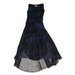 Jessica Howard  Black Sleeveless Gown Purple Floral Glitter Embellish Cowl Neck Photo 4