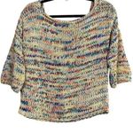 ZARA Chunky Knit Relaxed Sweater 3/4 Sleeve Scoop Back S Multicolor Cream #3720 Photo 13