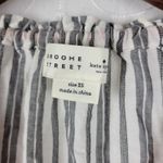 Kate Spade Womens Blouse Size XS Gray Striped Embroidered Tassels Boho Peasant Photo 11