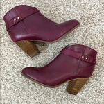 Boden Wine / Burgundy Ankle Boots with Chunky Stacked Heel Photo 0
