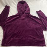 Calvin Klein  purple velour cropped hoodie woman’s size large Photo 7