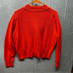 J.Crew Orange Cropped V-Neck Cardigan Cotton Viscose Knit Sweater Med.(tag gone) Photo 1