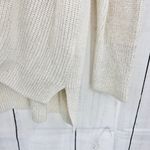 CHAPS  (L) Womens Metallic Cream Knit High Low Hem Sweatshirt Sweater Photo 4