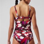 Athleta NWT  Square Neck Tankini Top Hero Bloom Decadent Chocolate 34 D/DD Photo 1