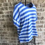 John Lewis Striped Drop Sleeve Cotton Slub T Shirt UK 14 S 10 Lapis Blue… Photo 5