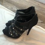 Worthington Women’s Black Mesh Studded Rhinestones SZ 6 M Evening High Heels Photo 11