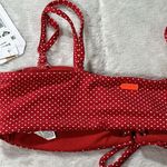 Roxy American Beauty Polka Dot Red Beach Classics Bandeau Swimsuit Bikini Top XS Photo 13