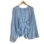 The Vintage Shop NWT Pleated Top Womens S Blue Flowy Bell Sleeve Soft Girl Photo 6