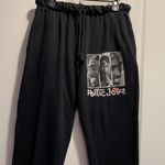 Women's Poetic Justice Black Tupac Joggers Sweatpants Size Large GUC #7111 Photo 2
