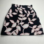 MSGM Leaves Leaf Patterned Brocade Skirt Black White Red Size 6 Waist 26 *FLAW Photo 14