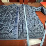 Hudson Jeans Oversized Quilted Liner Jacket Navy blue Sz Large Photo 9