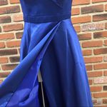 XScape Women's Off Shoulder Blue Formal Dress Sz 6 Long Royal Blue Gown Photo 9