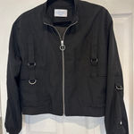 Blue Mo Boutique Bomber Jacket Ring Zipper Accents Black‎ Jacket Black Photo 0