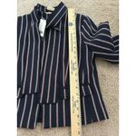 Banana Republic  Bow Neck Navy Red Striped Blazer Jacket Size 4 Preppy Workwear Photo 6