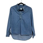 J.Crew Band-Collar Popover Tunic in Chambray - Size 6 Photo 2