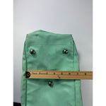 Vintage Tote Bag Leather Trimmed Accents Travel Purse Green Photo 3