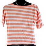 Excellent New York & Company Pink White Striped Cowl Neck Top Size Medium Photo 6