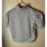 ZARA  Animal Print High Neck Short Sleeves Blouse Top M Photo 11