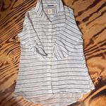 Apt. 9  Blue and White Striped Sheet Shirt dress cover up Photo 0
