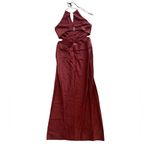 Anthropologie NEW Significant Other Alix Halter Cut Out Satin Brown Maxi Dress 6 Photo 2