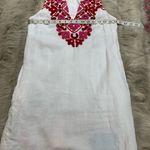 J.Crew embroidered w/sequins v-neck sleeveless linen shift dress XS Petite Photo 7